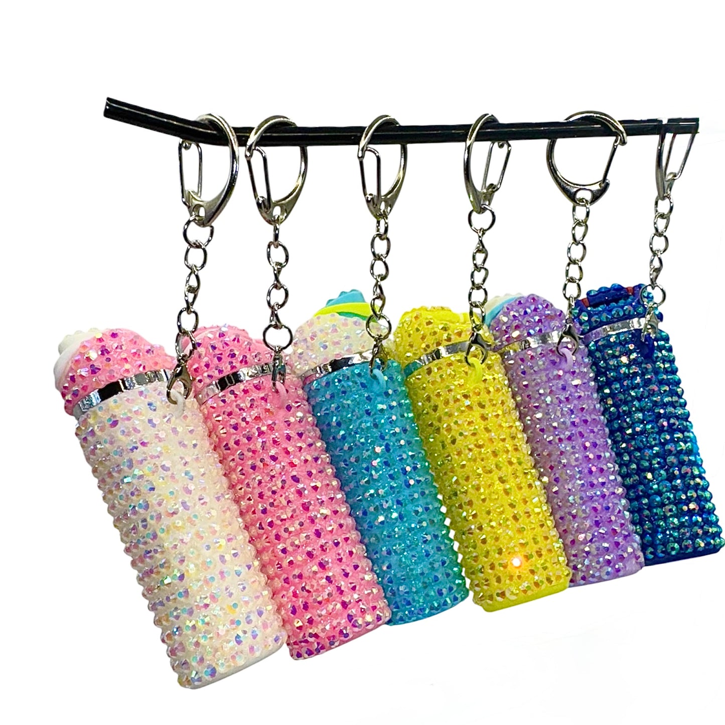 Rhinestone Water Bottle Keychain
